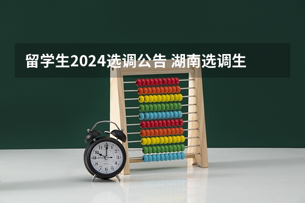 留学生2024选调公告 湖南选调生2024报名公告时间