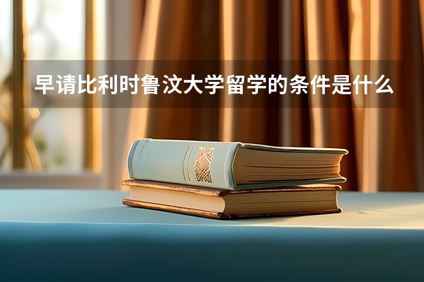 早请比利时鲁汶大学留学的条件是什么？我是零八年中专毕业可以申请吗