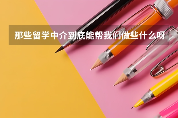 那些留学中介到底能帮我们做些什么呀？是不是就是申请学校和拿签证？那跟我自己DIY有什么区别嘛？